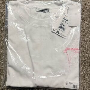 Ganni Heavy Cotton Drop Shoulder Waisted T-shirt NWT, size M